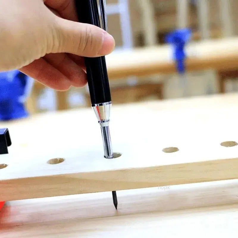 Metal Solid Carpenter Pencil Mechanical Pencil Set Built-in Pencil Sharpener with Refill Leads Deep Hole Drawing Marking Tools - Slobuy