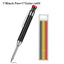 Metal Solid Carpenter Pencil Mechanical Pencil Set Built-in Pencil Sharpener with Refill Leads Deep Hole Drawing Marking Tools - Slobuy