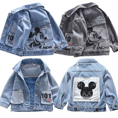 Mickey Denim Jacket For Boys Fashion Coats Children Clothing Autumn Baby Girls Clothes Outerwear Cartoon Jean Jackets Coat - Slobuy