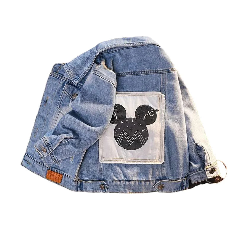 Mickey Denim Jacket For Boys Fashion Coats Children Clothing Autumn Baby Girls Clothes Outerwear Cartoon Jean Jackets Coat - Slobuy