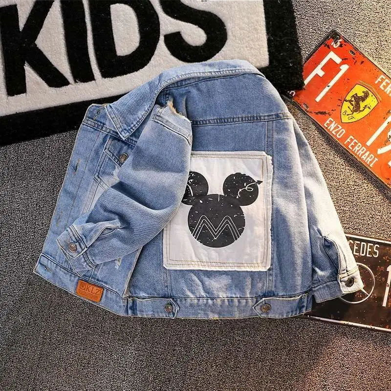 Mickey Denim Jacket For Boys Fashion Coats Children Clothing Autumn Baby Girls Clothes Outerwear Cartoon Jean Jackets Coat - Slobuy