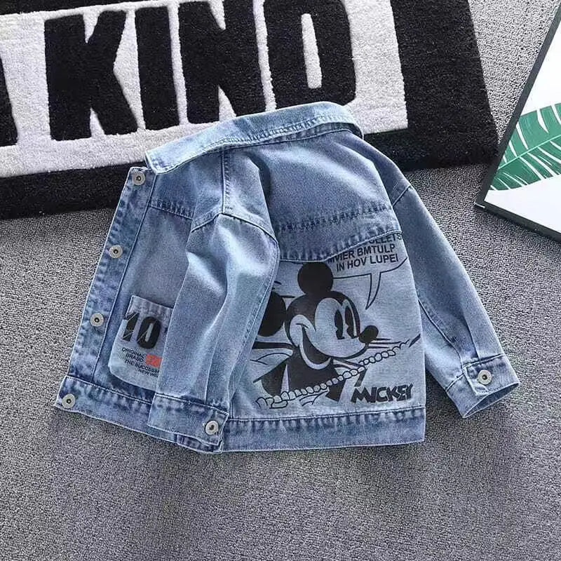 Mickey Denim Jacket For Boys Fashion Coats Children Clothing Autumn Baby Girls Clothes Outerwear Cartoon Jean Jackets Coat - Slobuy