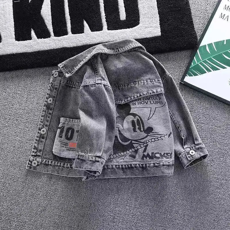 Mickey Denim Jacket For Boys Fashion Coats Children Clothing Autumn Baby Girls Clothes Outerwear Cartoon Jean Jackets Coat - Slobuy