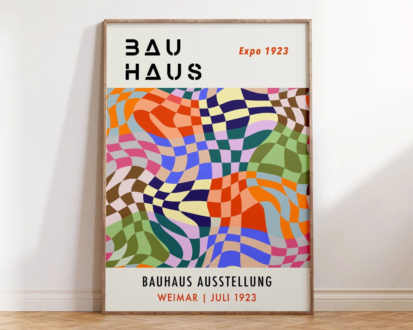 Mid Century Bauhaus Poster Geometric Wall Art Canvas Prints Living Room Bedroom Bright Colourful Artwork For Home Decor - Slobuy