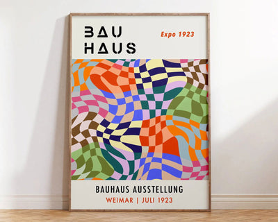 Mid Century Bauhaus Poster Geometric Wall Art Canvas Prints Living Room Bedroom Bright Colourful Artwork For Home Decor - Slobuy