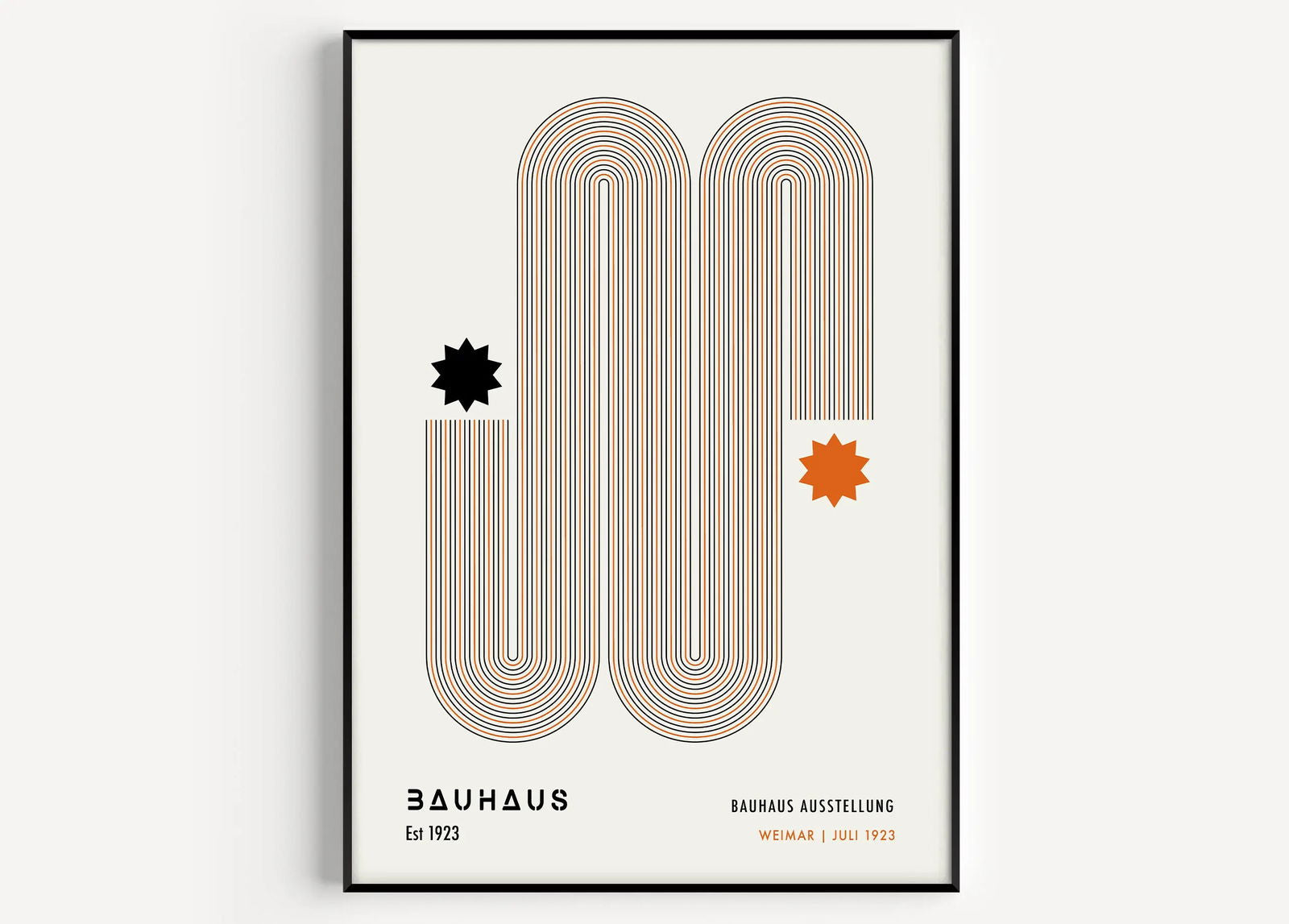 Mid Century Bauhaus Poster Geometric Wall Art Canvas Prints Living Room Bedroom Bright Colourful Artwork For Home Decor - Slobuy
