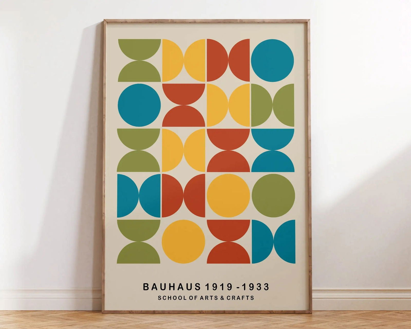 Mid Century Bauhaus Poster Geometric Wall Art Canvas Prints Living Room Bedroom Bright Colourful Artwork For Home Decor - Slobuy