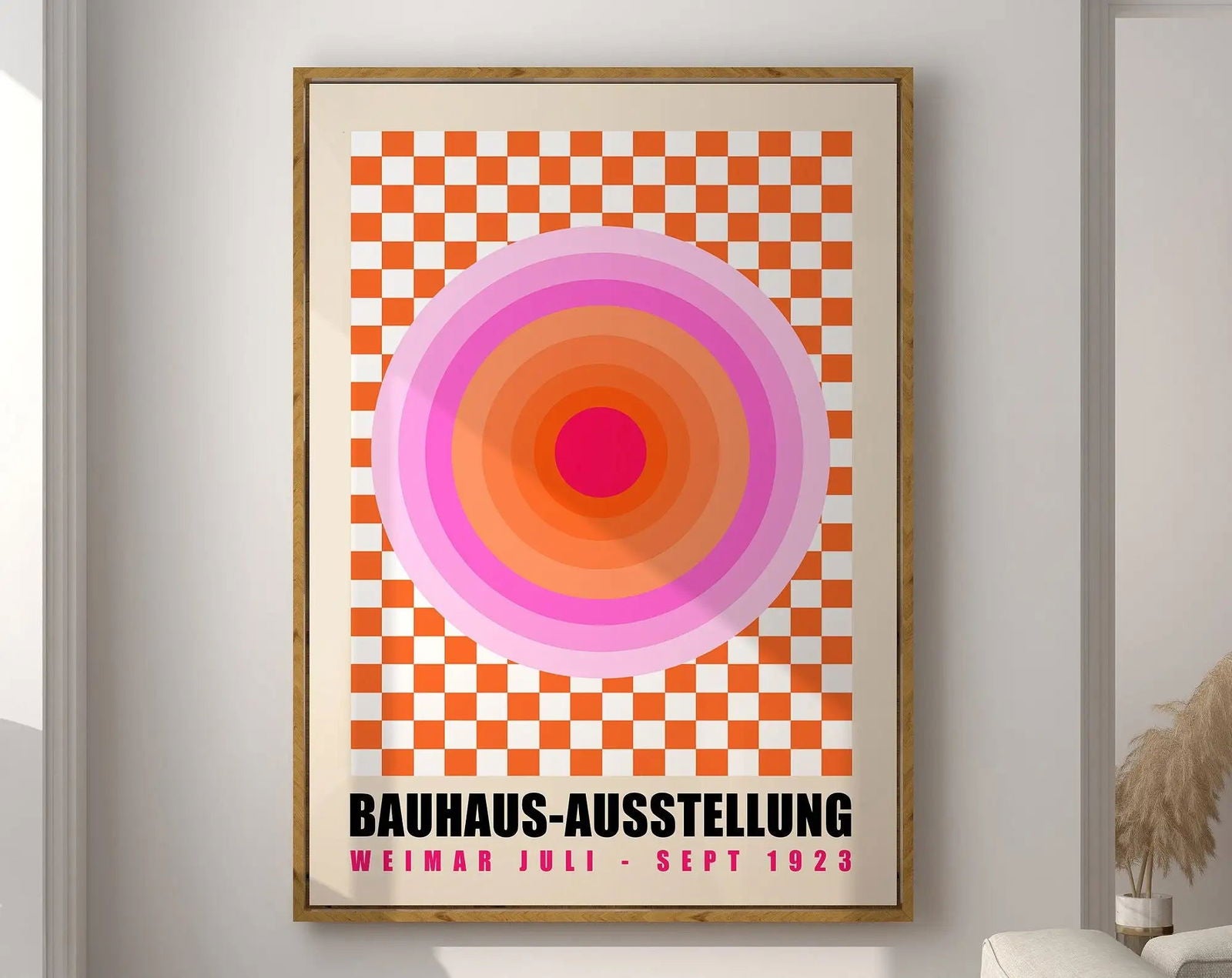 Mid Century Bauhaus Poster Geometric Wall Art Canvas Prints Living Room Bedroom Bright Colourful Artwork For Home Decor - Slobuy