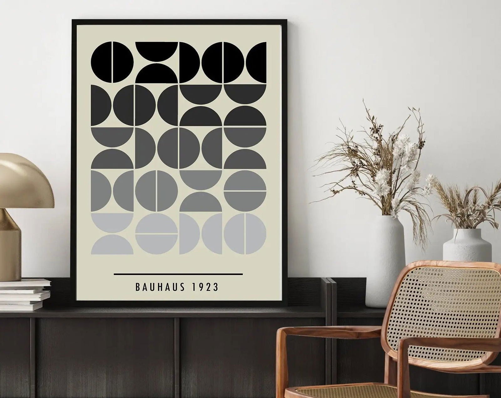 Mid Century Bauhaus Poster Geometric Wall Art Canvas Prints Living Room Bedroom Bright Colourful Artwork For Home Decor - Slobuy