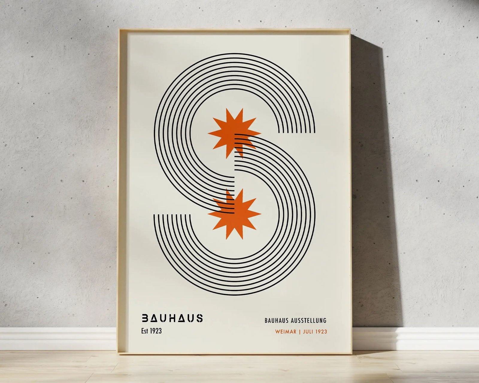 Mid Century Bauhaus Poster Geometric Wall Art Canvas Prints Living Room Bedroom Bright Colourful Artwork For Home Decor - Slobuy
