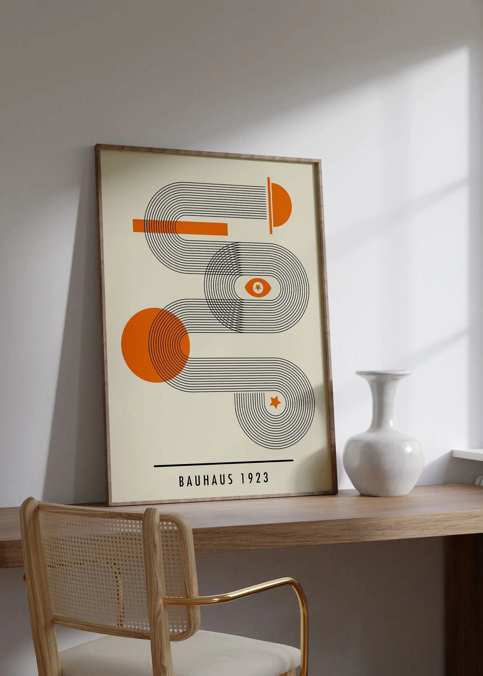 Mid Century Bauhaus Poster Geometric Wall Art Canvas Prints Living Room Bedroom Bright Colourful Artwork For Home Decor - Slobuy