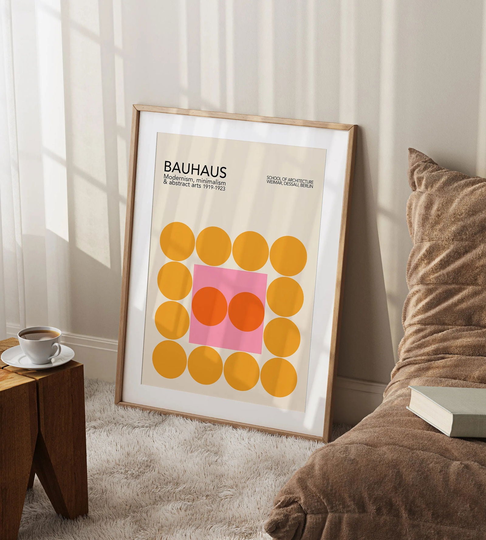 Mid Century Bauhaus Poster Geometric Wall Art Canvas Prints Living Room Bedroom Bright Colourful Artwork For Home Decor - Slobuy