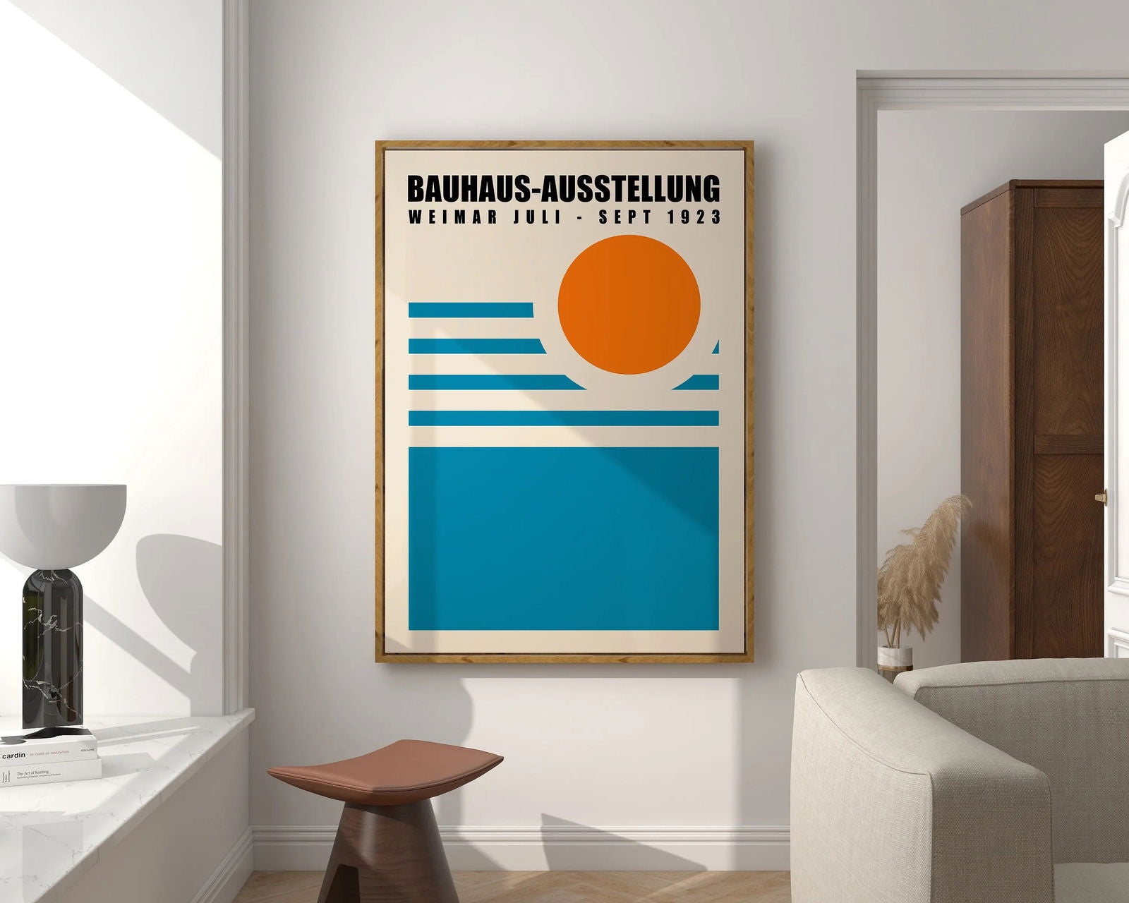 Mid Century Bauhaus Poster Geometric Wall Art Canvas Prints Living Room Bedroom Bright Colourful Artwork For Home Decor - Slobuy