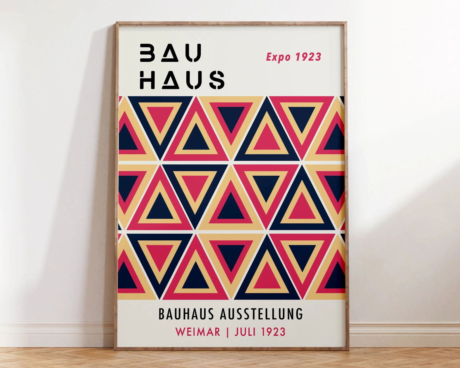 Mid Century Bauhaus Poster Geometric Wall Art Canvas Prints Living Room Bedroom Bright Colourful Artwork For Home Decor - Slobuy