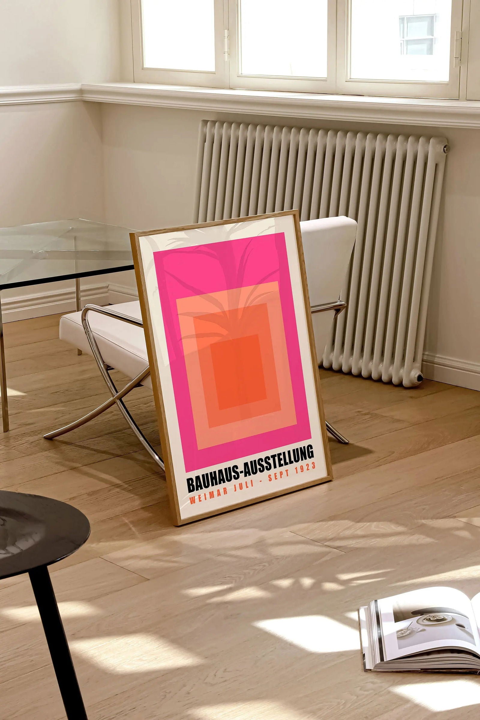 Mid Century Bauhaus Poster Geometric Wall Art Canvas Prints Living Room Bedroom Bright Colourful Artwork For Home Decor - Slobuy