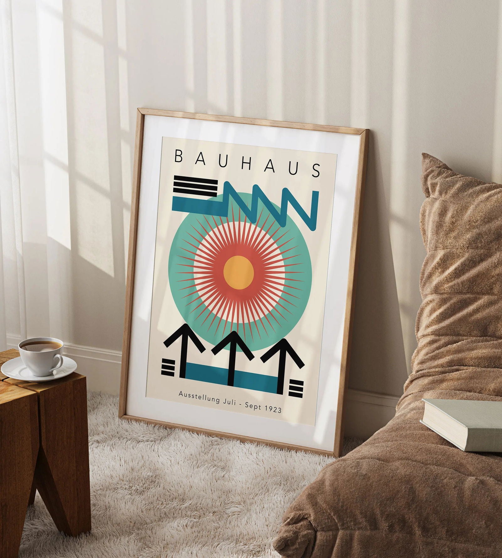 Mid Century Bauhaus Poster Geometric Wall Art Canvas Prints Living Room Bedroom Bright Colourful Artwork For Home Decor - Slobuy