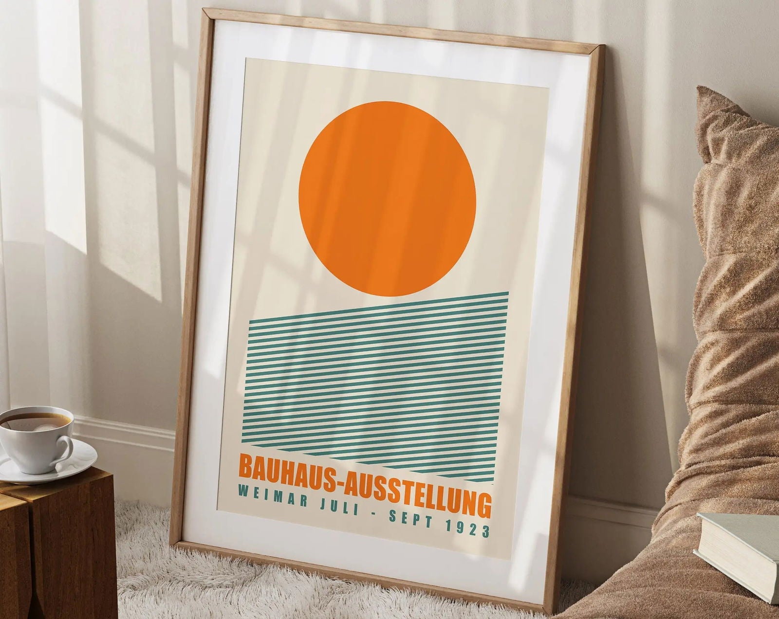 Mid Century Bauhaus Poster Geometric Wall Art Canvas Prints Living Room Bedroom Bright Colourful Artwork For Home Decor - Slobuy