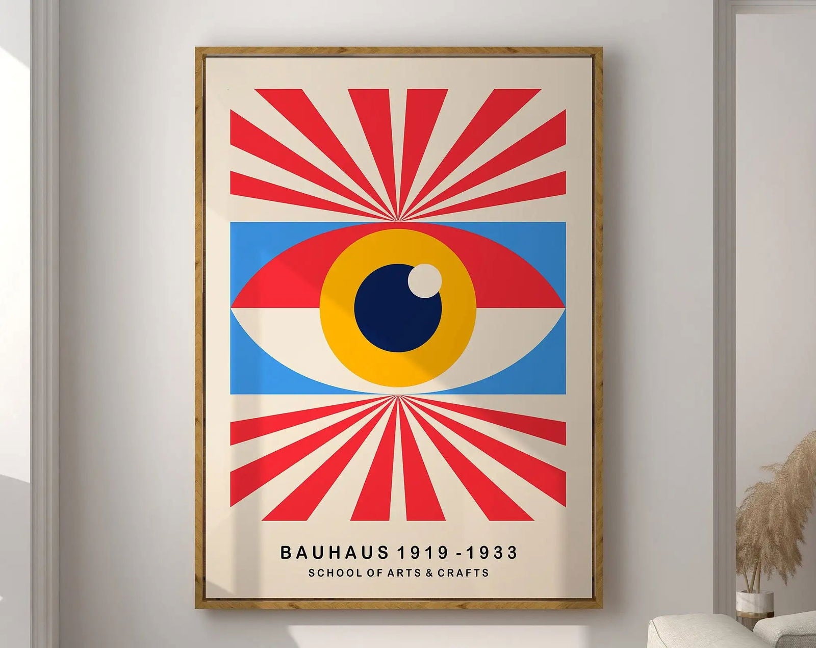 Mid Century Bauhaus Poster Geometric Wall Art Canvas Prints Living Room Bedroom Bright Colourful Artwork For Home Decor - Slobuy