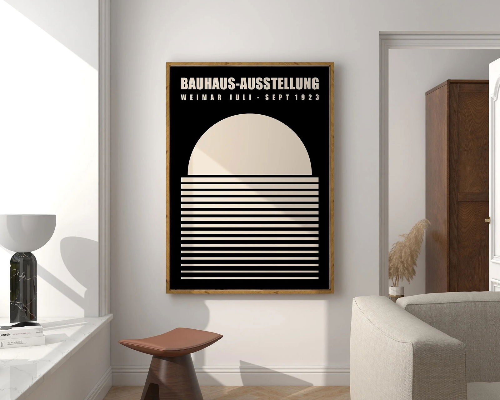 Mid Century Bauhaus Poster Geometric Wall Art Canvas Prints Living Room Bedroom Bright Colourful Artwork For Home Decor - Slobuy