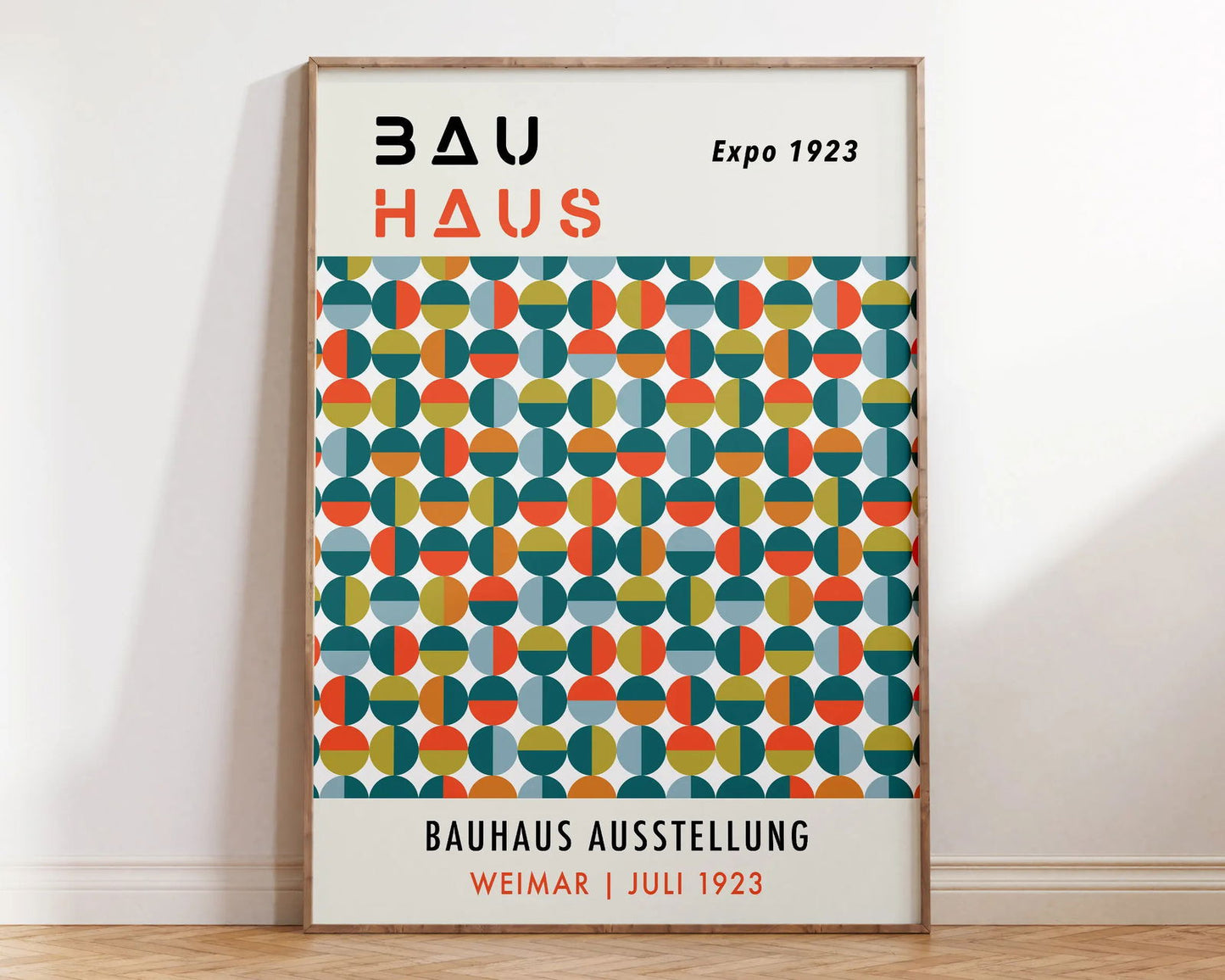 Mid Century Bauhaus Poster Geometric Wall Art Canvas Prints Living Room Bedroom Bright Colourful Artwork For Home Decor - Slobuy