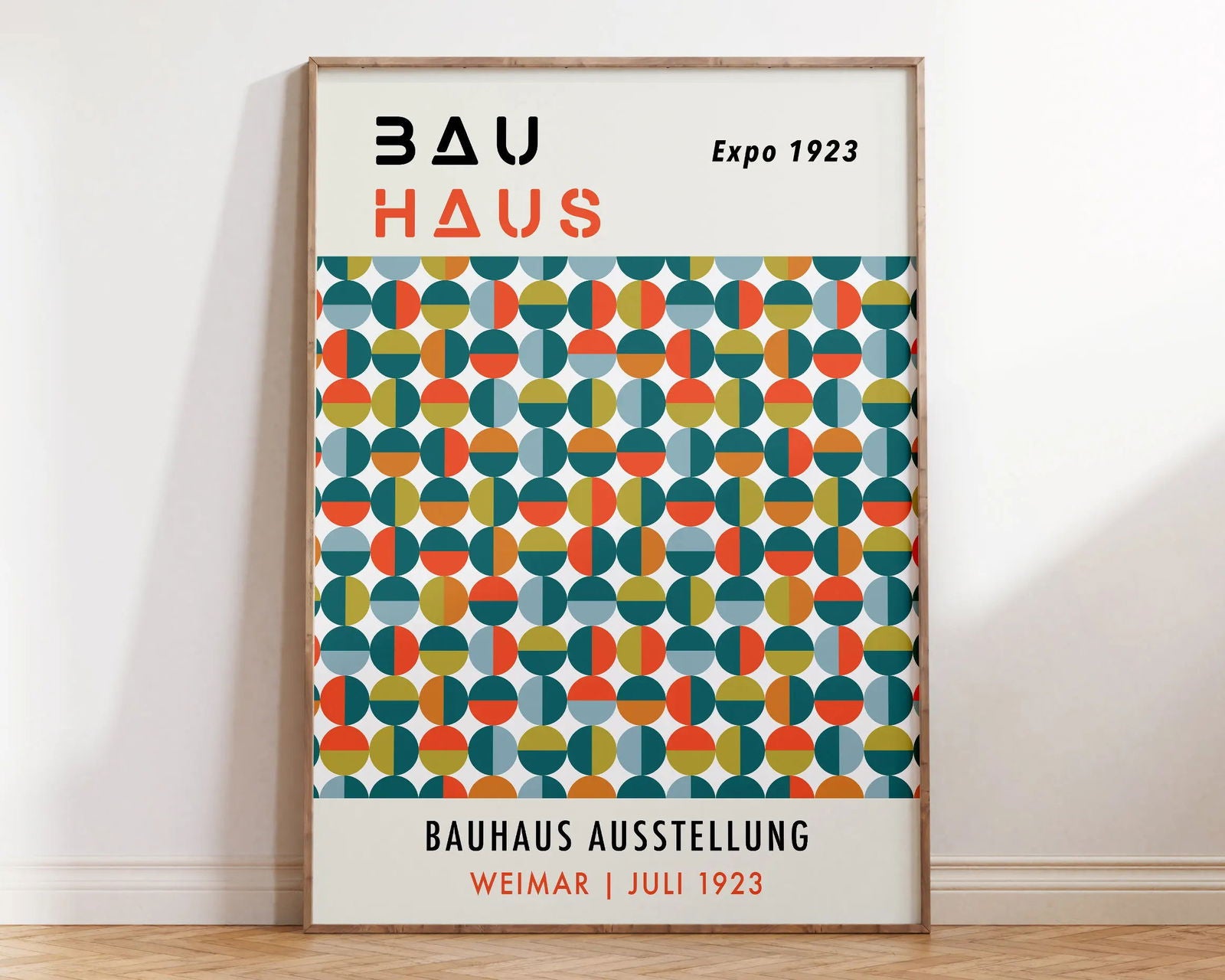 Mid Century Bauhaus Poster Geometric Wall Art Canvas Prints Living Room Bedroom Bright Colourful Artwork For Home Decor - Slobuy