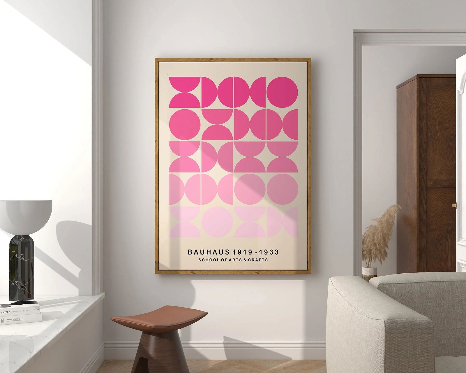Mid Century Bauhaus Poster Geometric Wall Art Canvas Prints Living Room Bedroom Bright Colourful Artwork For Home Decor - Slobuy