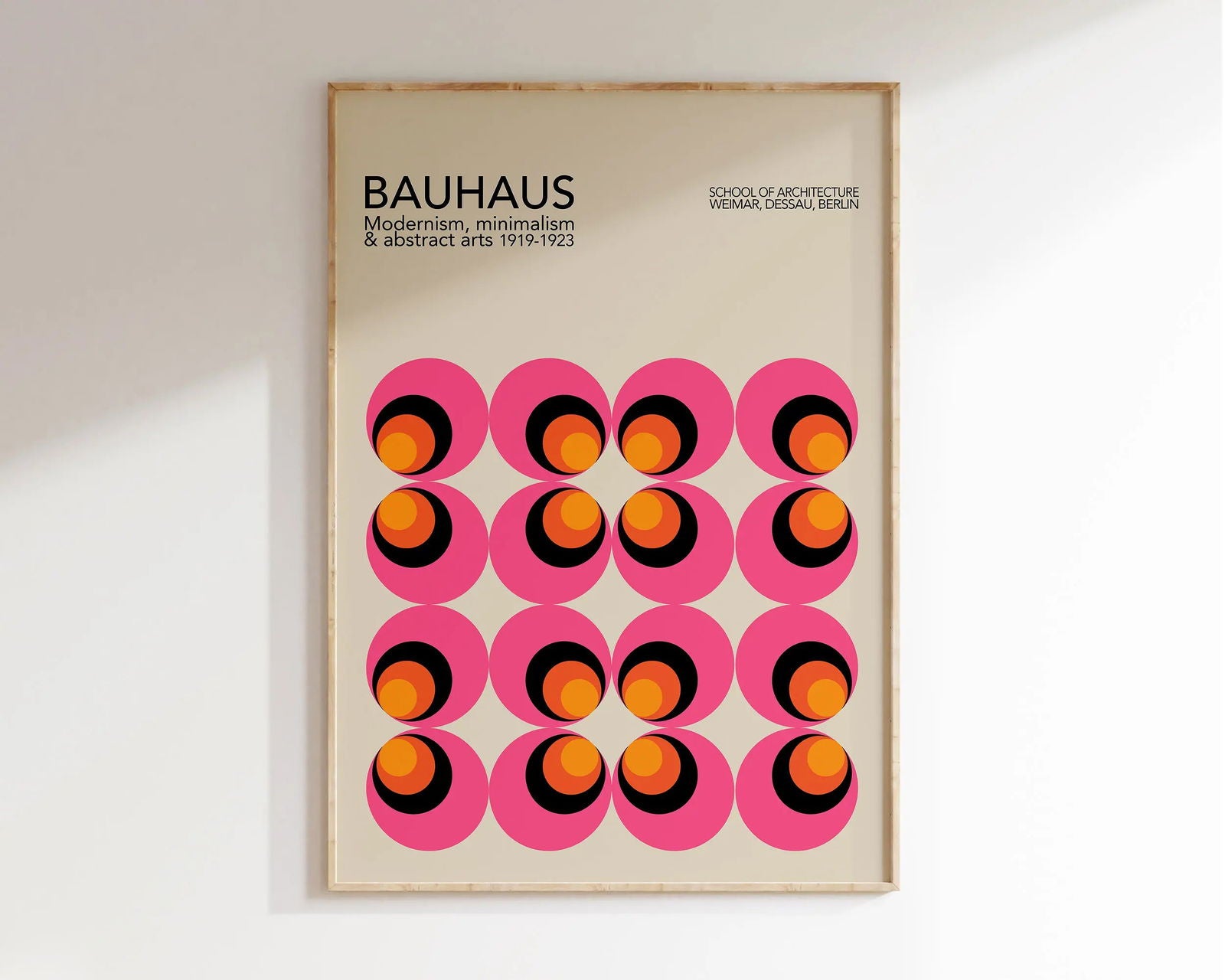 Mid Century Bauhaus Poster Geometric Wall Art Canvas Prints Living Room Bedroom Bright Colourful Artwork For Home Decor - Slobuy