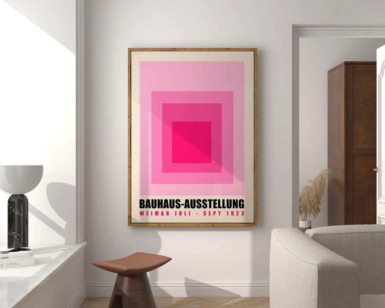 Mid Century Bauhaus Poster Geometric Wall Art Canvas Prints Living Room Bedroom Bright Colourful Artwork For Home Decor - Slobuy