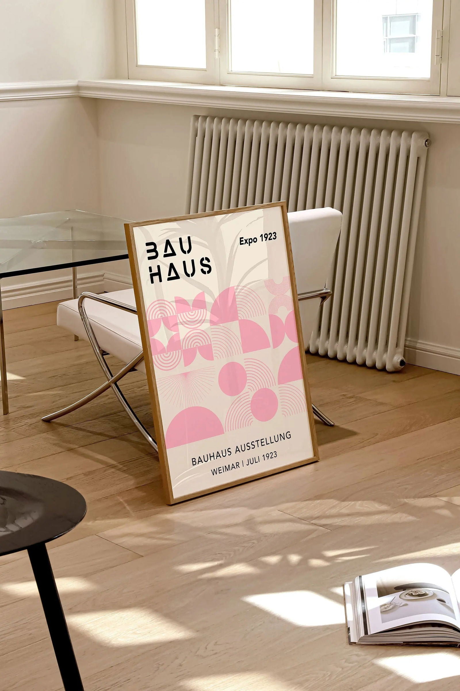 Mid Century Bauhaus Poster Geometric Wall Art Canvas Prints Living Room Bedroom Bright Colourful Artwork For Home Decor - Slobuy