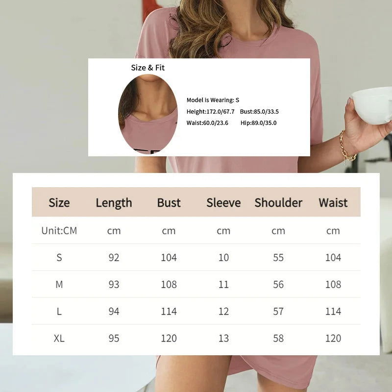 Milk Silk Nightgown Women Nightdress Short Sleeve Cartoon Nightgowns Sweet Casual Sleepwear Pijamas Sleepdress - Slobuy