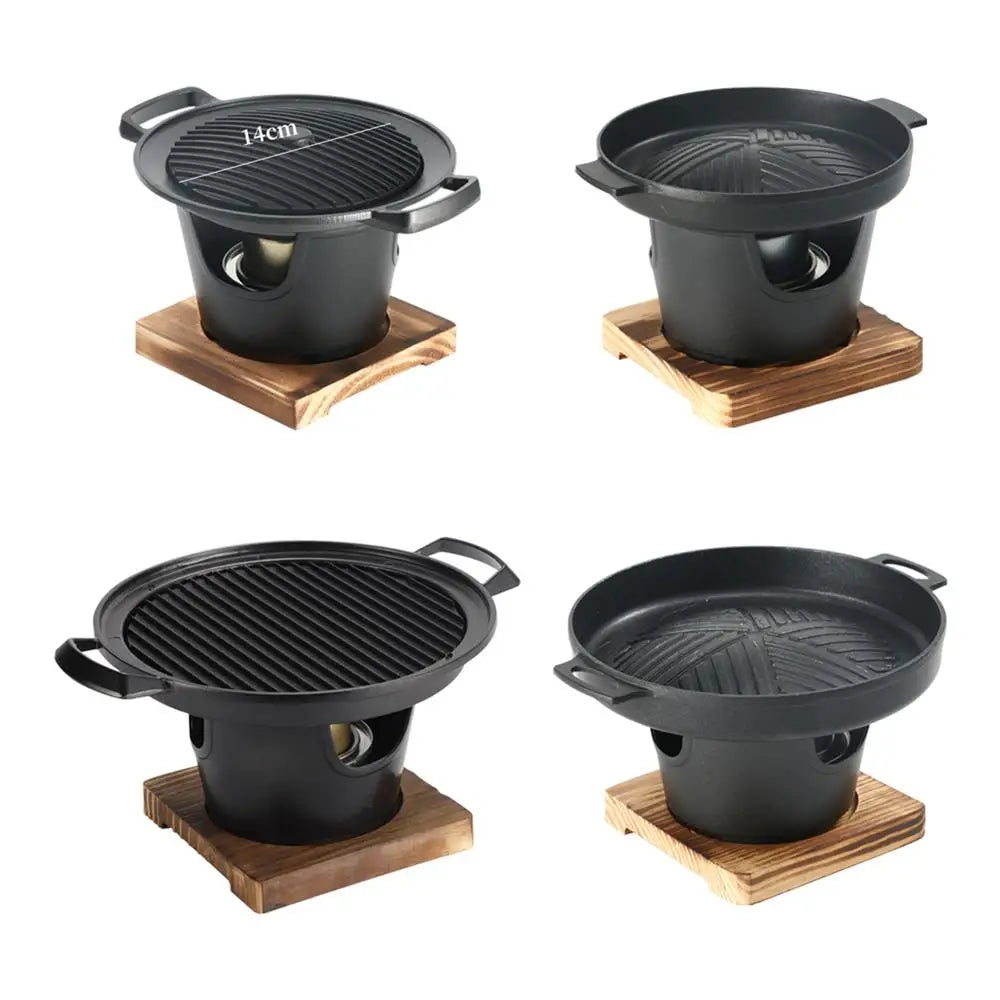 Mini Barbecue Oven Grill Home Outdoor Camping Alcohol Stove BBQ Japanese One Person Cooking Garden Party Roasting Meat Tool - Slobuy