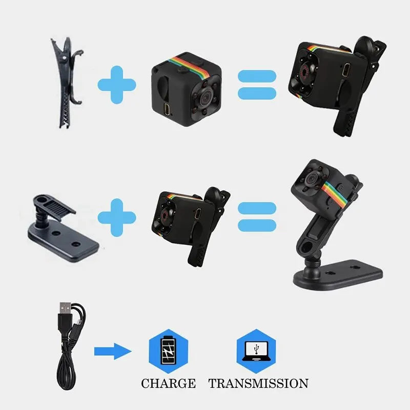 Mini Camera HD Portable Small Nanny Cam Video Voice Mini DV Recorder Indoor Covert Security Camera for Home and Office - Slobuy