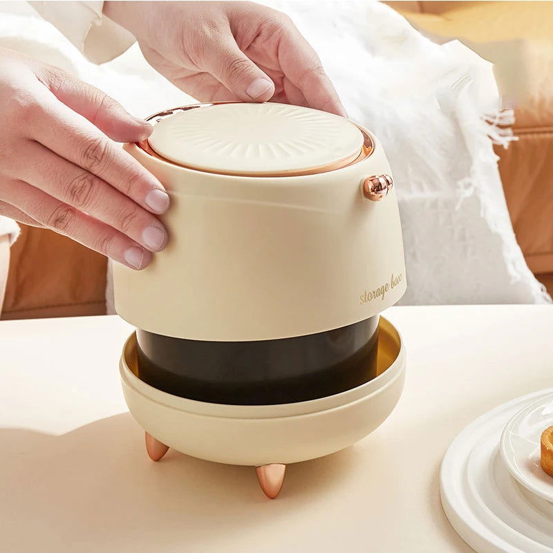 Mini Cute Pressing Desktop Trash Can Double-layer Coffee Table Bomb Cover Bedroom Office Small Storage Bucket Rubbish Dustbin - Slobuy