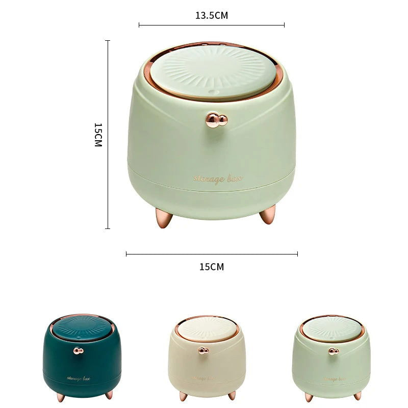 Mini Cute Pressing Desktop Trash Can Double-layer Coffee Table Bomb Cover Bedroom Office Small Storage Bucket Rubbish Dustbin - Slobuy
