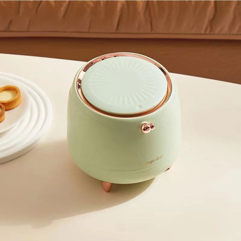 Mini Cute Pressing Desktop Trash Can Double-layer Coffee Table Bomb Cover Bedroom Office Small Storage Bucket Rubbish Dustbin - Slobuy