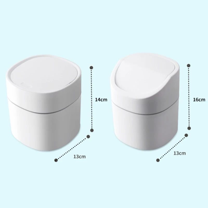 Mini Desktop Bin Bedroom Small Plastic Trash Can Office Garbage Basket Workspace Bathroom Storage Box Home Desk Trash Can - Slobuy