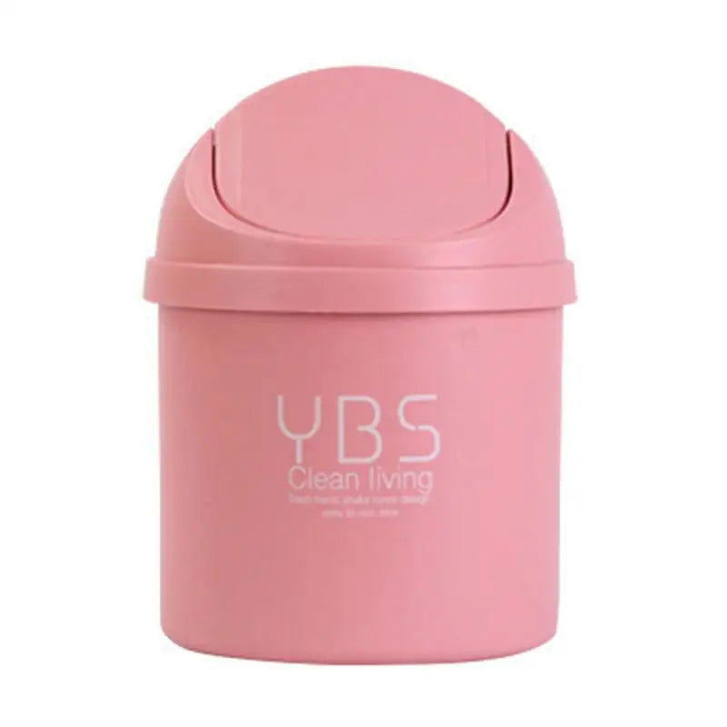 Mini Desktop Bin Small Waste Bins Tube With Cover Bedroom Garbage Can Table Plastic Office Supplies Dustbins Home Desk Dustbin - Slobuy