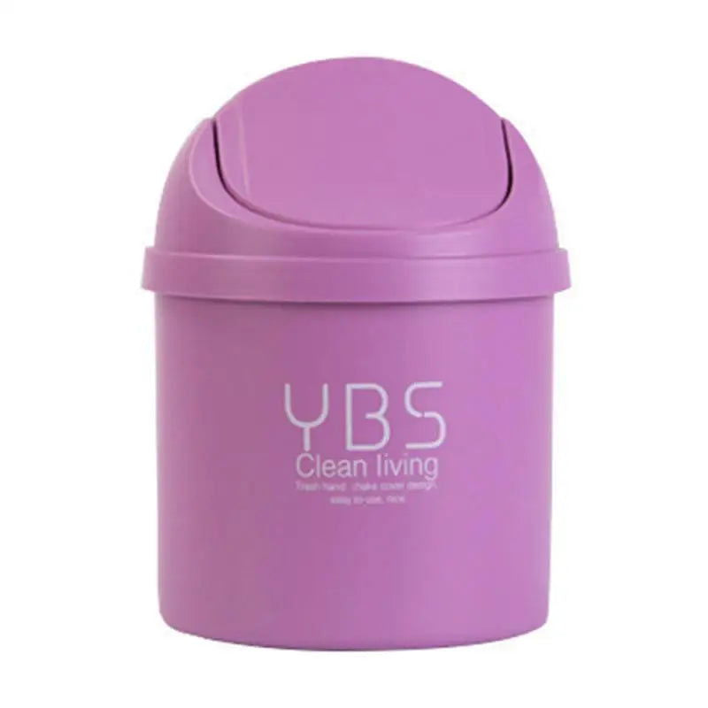Mini Desktop Bin Small Waste Bins Tube With Cover Bedroom Garbage Can Table Plastic Office Supplies Dustbins Home Desk Dustbin - Slobuy