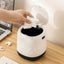 Mini Desktop Trash Can Press-type Office Simple Living Room Lid Small Paper Basket White Plastic Round Shape - Slobuy