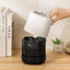 Mini Desktop Trash Can Press-type Office Simple Living Room Lid Small Paper Basket White Plastic Round Shape - Slobuy