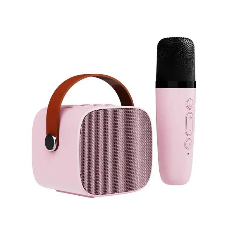 Mini Karaoke Machine for Kids and Adults Portable Speaker With 1-2 Wireless Microphone for Home KTV Birthday Party Holiday Gifts - Slobuy