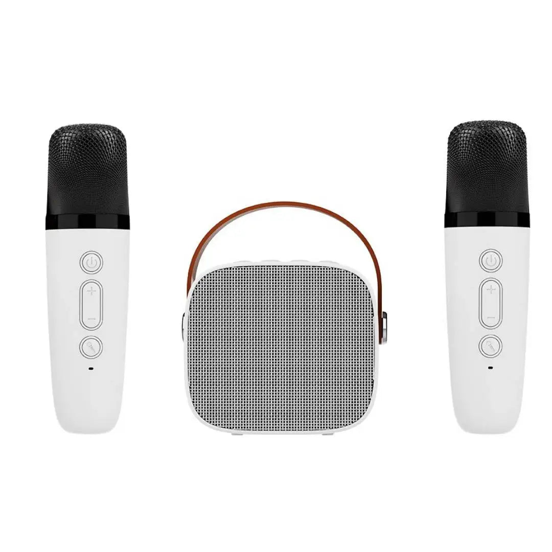 Mini Karaoke Machine for Kids and Adults Portable Speaker With 1-2 Wireless Microphone for Home KTV Birthday Party Holiday Gifts - Slobuy
