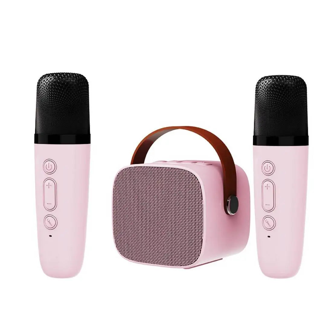 Mini Karaoke Machine for Kids and Adults Portable Speaker With 1-2 Wireless Microphone for Home KTV Birthday Party Holiday Gifts - Slobuy