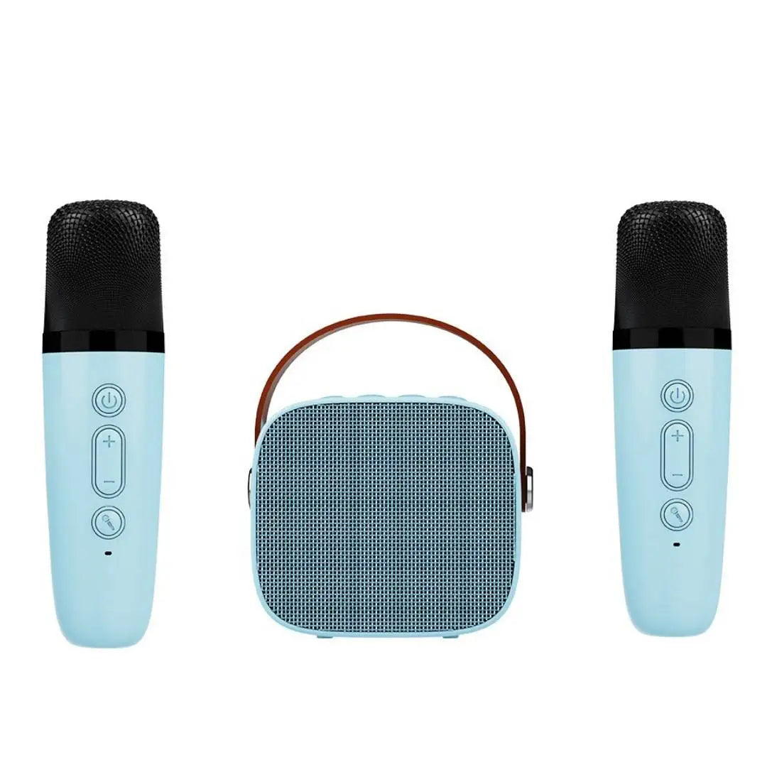 Mini Karaoke Machine for Kids and Adults Portable Speaker With 1-2 Wireless Microphone for Home KTV Birthday Party Holiday Gifts - Slobuy
