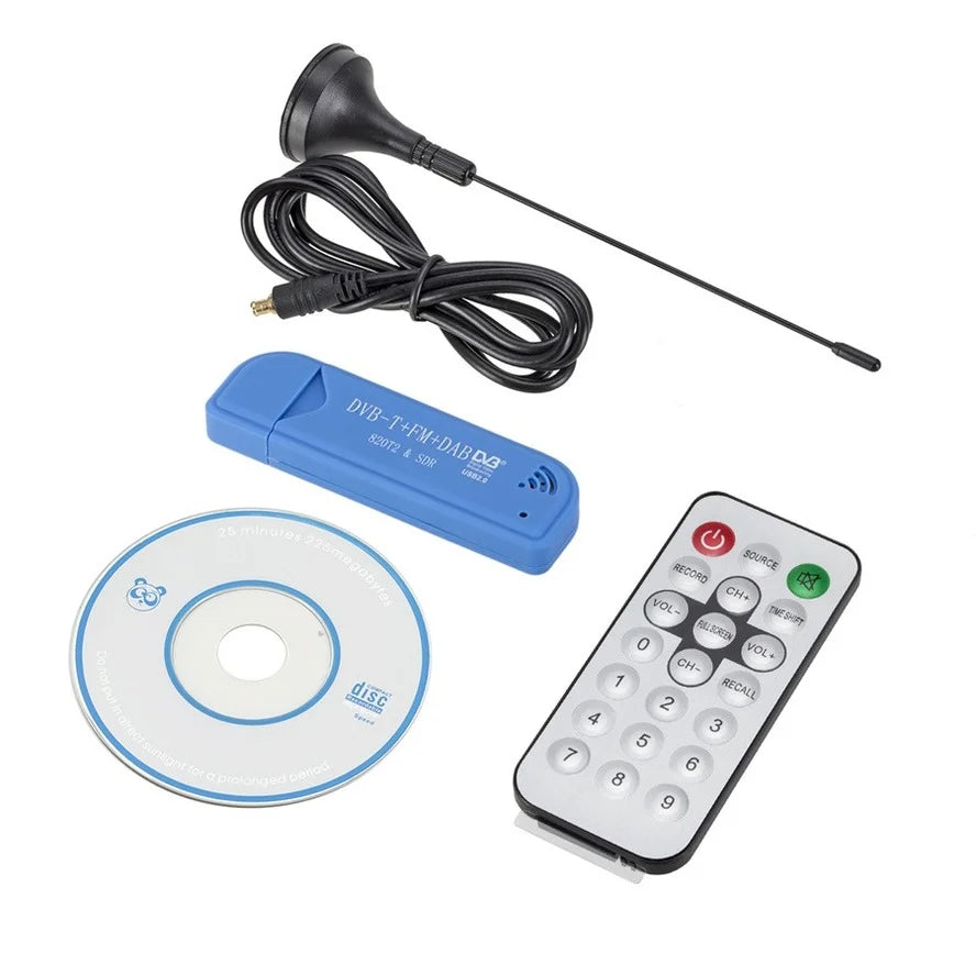 Mini Portable TV stick 820T2 Digital USB 2.0 TV Stick DVB-T + DAB + FM RTL2832U Support SDR Tuner Receiver TV accessories - Slobuy