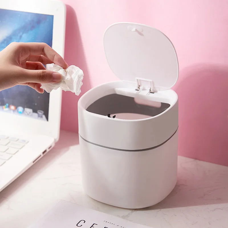 Mini Small Waste Bins Desktop Garbage Basket Home Table Plastic Trash Can Office Supplies Dustbins Sundries Barrel Box - Slobuy