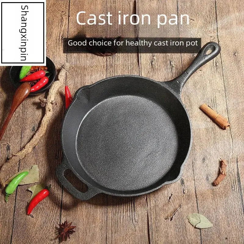 Mini Thickened Flat Bottom Egg Frying Pan No Coating Non-stick Cast Iron Pan For Pancakes Irony Food Preparation - Slobuy