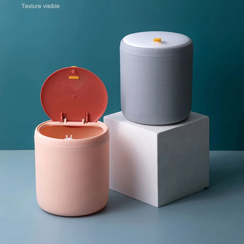 Mini Waste Bin Desktop Office Trash Can Home Garbage Basket Table Plastic Organizer Office Supplies Dustbins Sundries Barrel Box - Slobuy