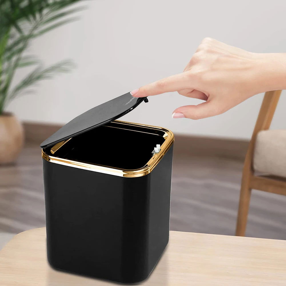 Mini Waste Bins Desktop Garbage Basket Home Table Plastic Trash Can Office Supplies Dustbins Car Portable Sundries Barrel Box - Slobuy