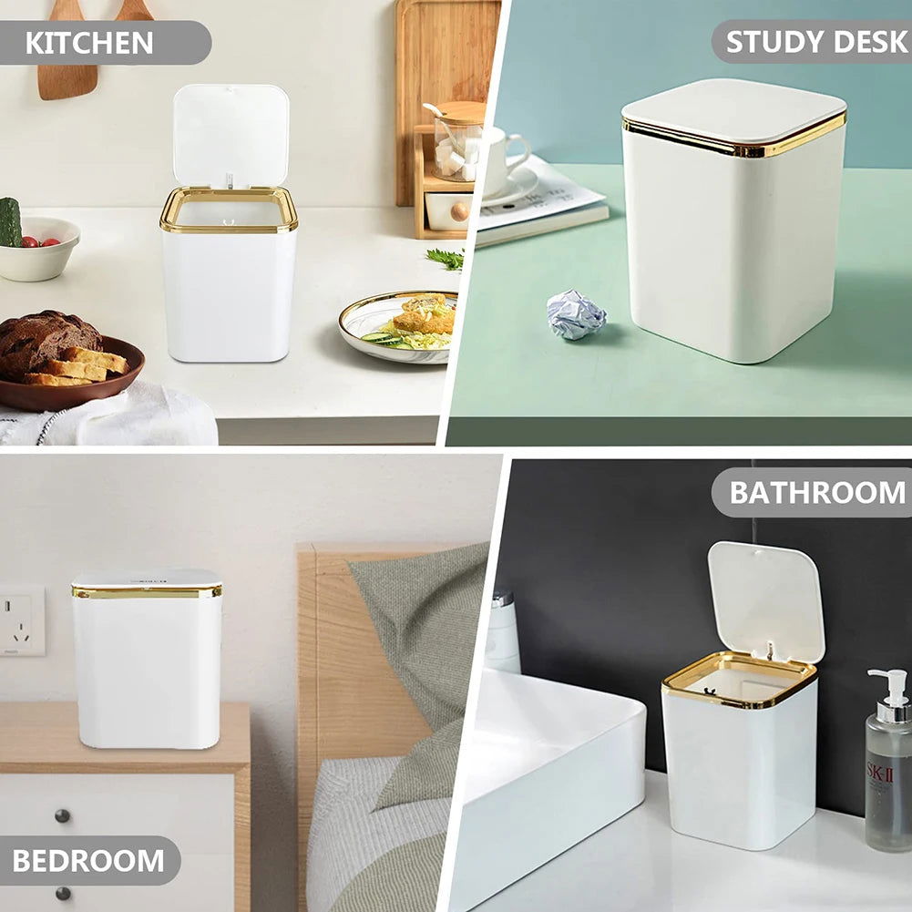 Mini Waste Bins Desktop Garbage Basket Home Table Plastic Trash Can Office Supplies Dustbins Car Portable Sundries Barrel Box - Slobuy